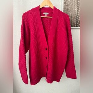 J Crew Cable-Knit V-neck Cardigan Sweater NWOT
